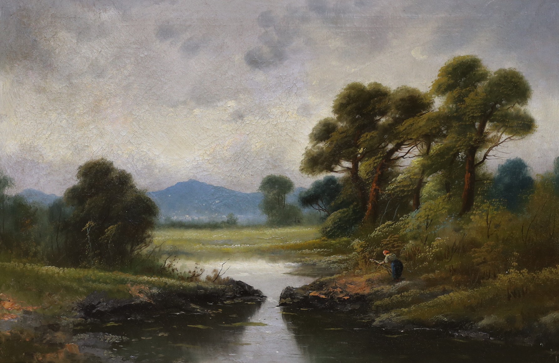 English School c.1900, pair of oils on canvas, River landscapes, 50 x 76cm